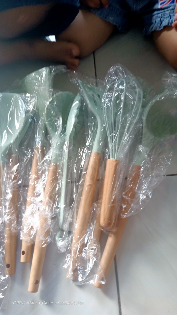 Sillicone Utensil Set 11 Pcs Peralatan Dapur Masak Baking Sutil Spatula Silikon