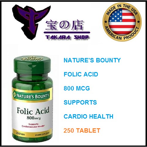 Nature's Bounty Folic Acid 800 mcg - 250 Tablet