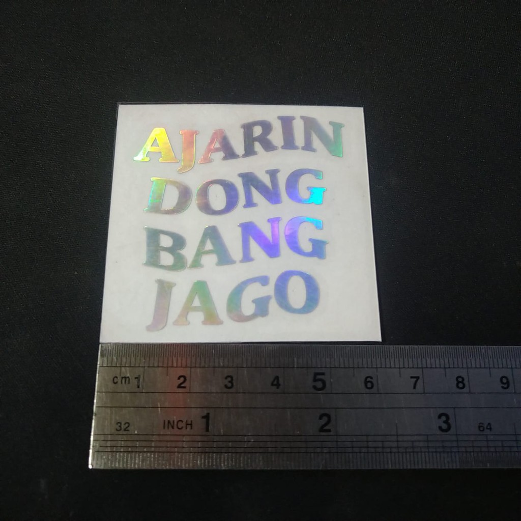 

Cutting Sticker Hologram AJARIN DONG BANG JAGO Ukuran kecil 5x5cm