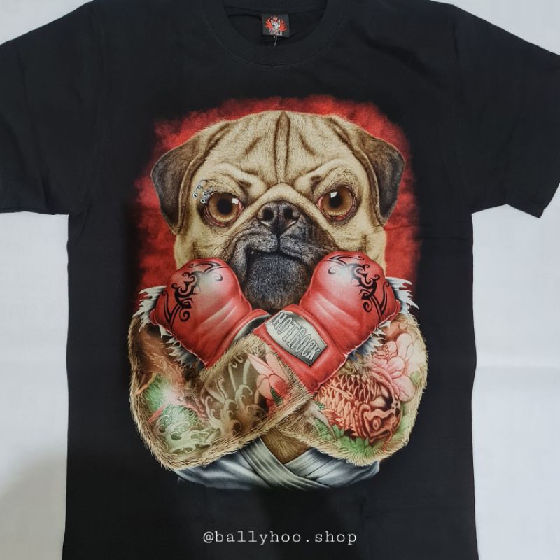 Rock Chang/Hot Rock Unisex Kaos Glow In The Dark Anjing Tinju