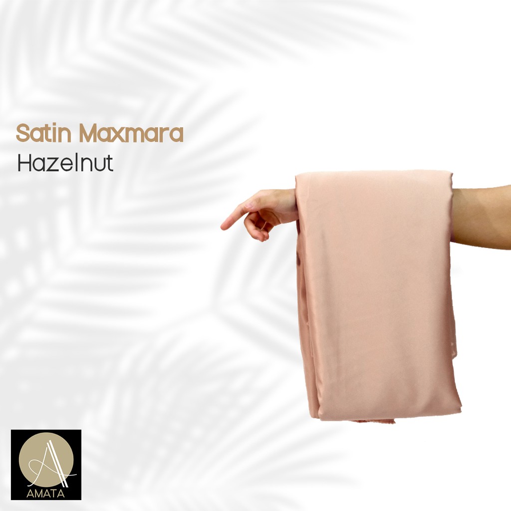 1/2 meter Kain Satin Maxmara / Sateen Velvet Premium Hazelnut Amata