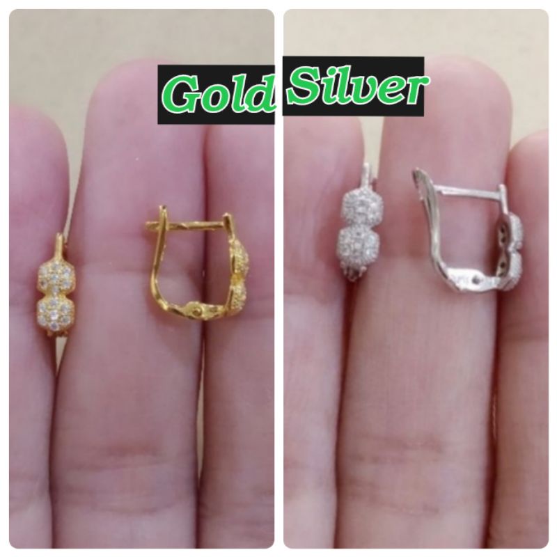 ANTING JEPIT DEWASA PERAK 925 LAPIS MAS DAN SILVER