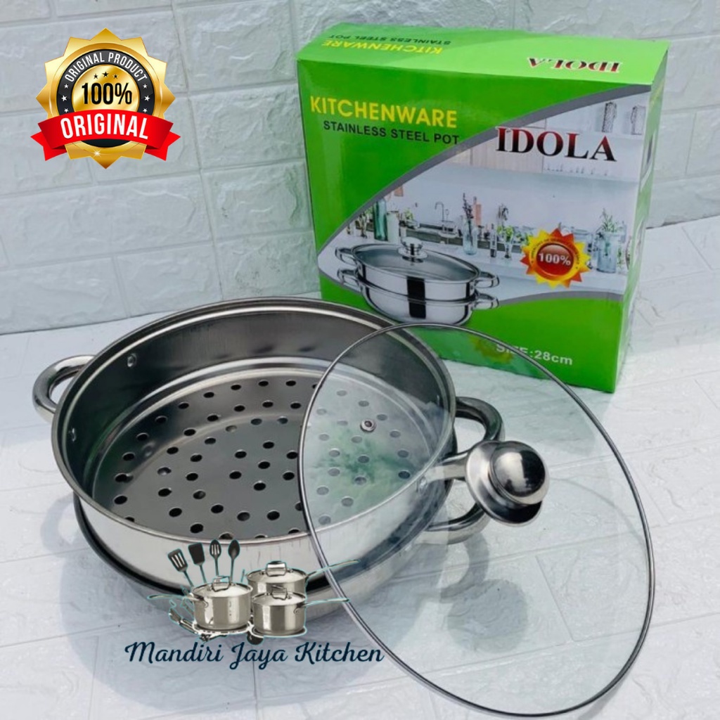 Panci Kukus  Syomai Stainless Steel 28cm/Panci Dandang Steamer 28cm