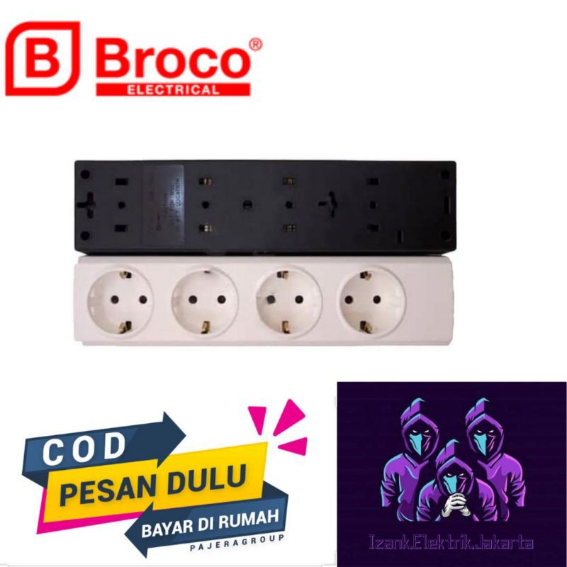 BROCO 15340 STOP KONTAK ARDE 4 LUBANG BROCO 15340 / TERMINAL BROCO 4LUBANG 15340