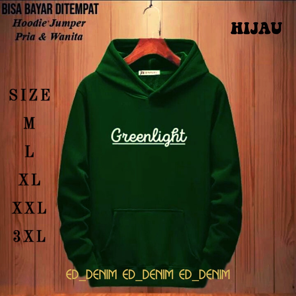 Sweater Hodie Greenlight Jumbo Ukuran M - 3xl Pria Wanita / Hodie Pria Distro / Switer Hoodie Cowok