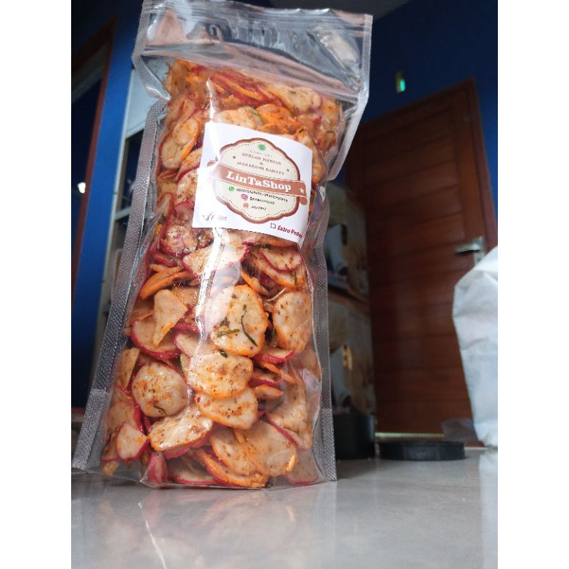 

Cemilan/makanan pedas seblak bantet kering kemasan 500gr