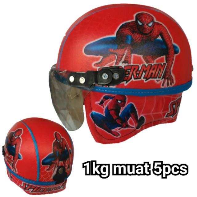 Helm anak spiderman (model retro) tersedia helm BOGO