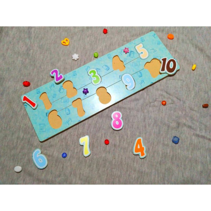 Mainan Kayu Puzzle Angka 1-10