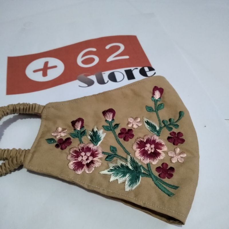 Masker Bordir Mawar