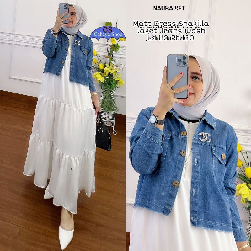 NAURA DRESS SET  JEANS  BY CAHAYA