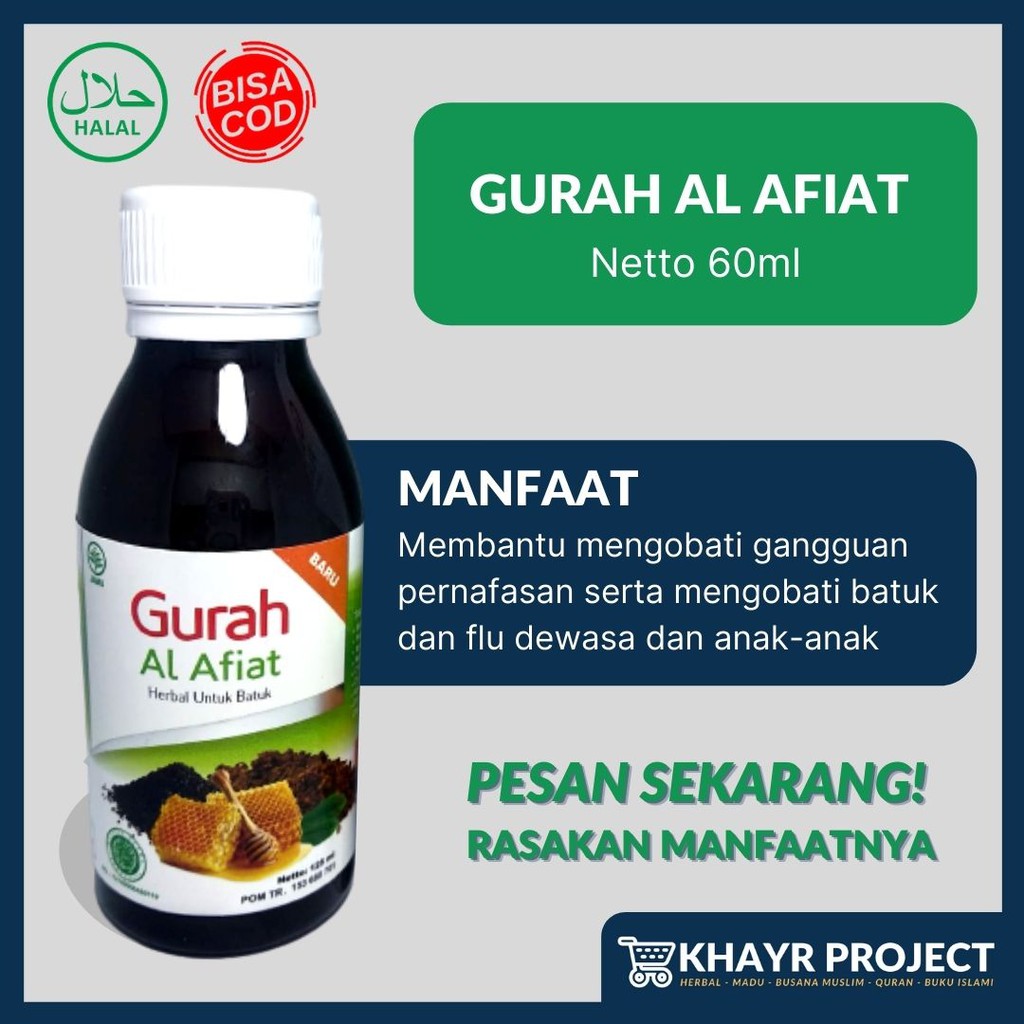 

Madu Gurah Al Afiat 60ml Asli Sirup Gurah Al Afiat Obat Herbal Mengobati Batuk Flu