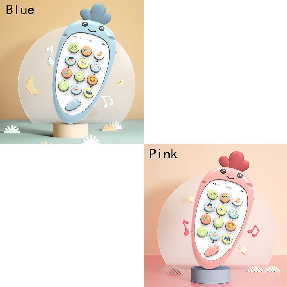 Mainan Teether Bentuk Telepon Motif Bunga Dengan Suara Musik Untuk Bayi