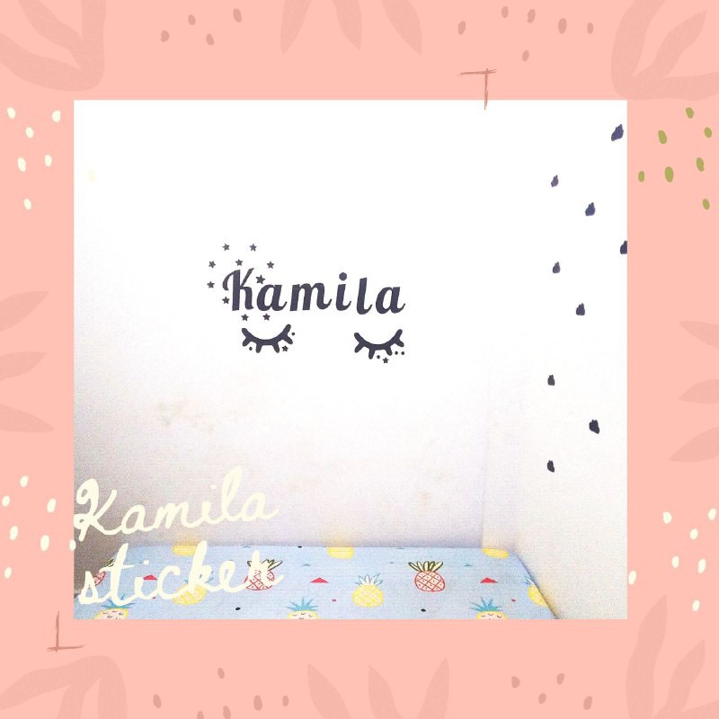 #36 PROMO TERMURAH WALL STICKER SLEEPY EYE EYES STIKER DINDING KAMAR RUMAH BULU MATA DREAM BIG CUSTOM