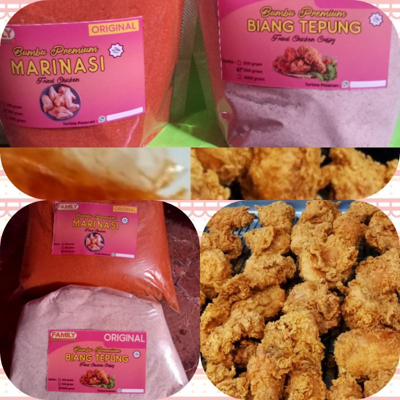 

Bumbu biang tepung fried chicken 1kg bumbu marinasi Ayam 1kg (2kg).