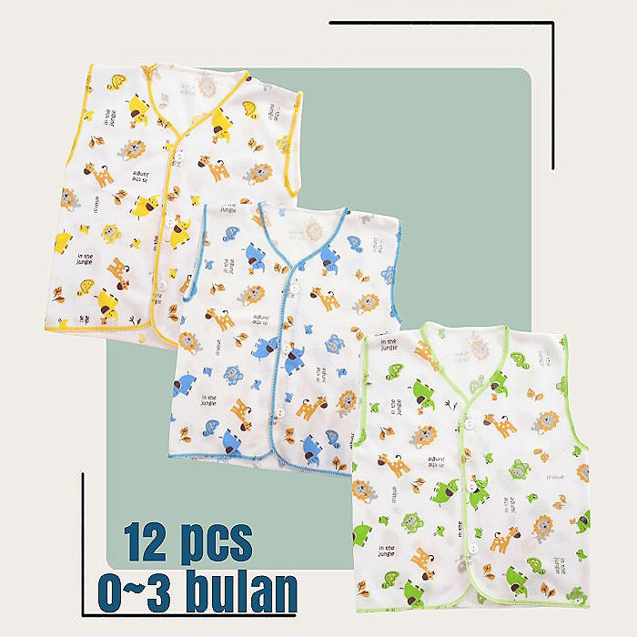 [12 PCS ] Atasan Bayi Newborn Usia 0-3 bulan