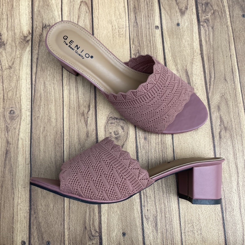 Sandal Wanita Rajut Hak tahu / Sepatu Hak Tahu 5 cm Wanita / Import Rajut 2024 - ISKAFI.ID