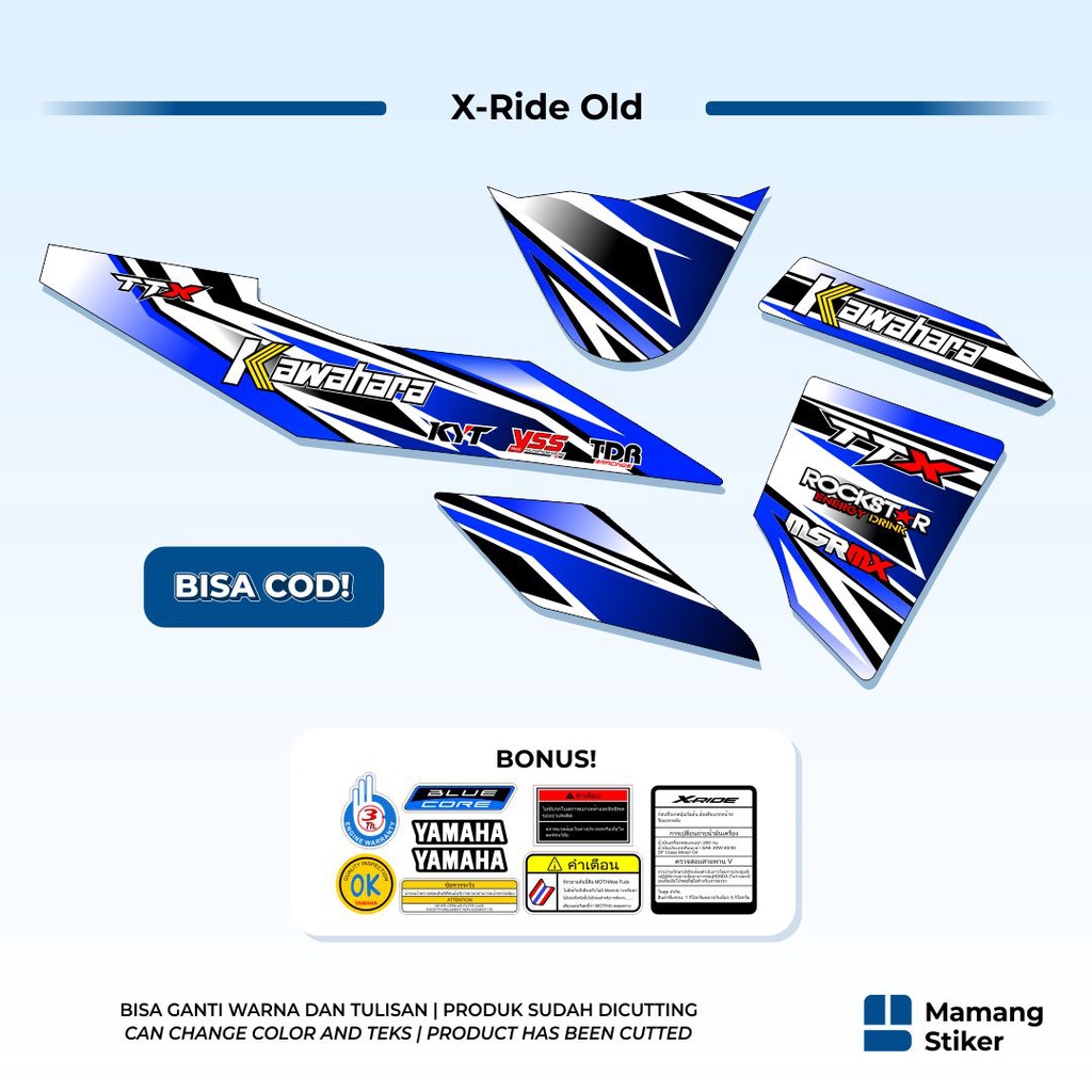 Striping XRIDE Old Variasi (3) X Ride 115 Lama Sticker Stiker Skotlet Racing Simpel Sederhana Keren 