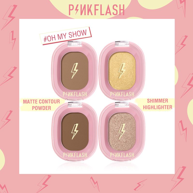 PINKFLASH Soft Pigment Contour Highlighter / OhMyShow Highlighter Contour Shimmer