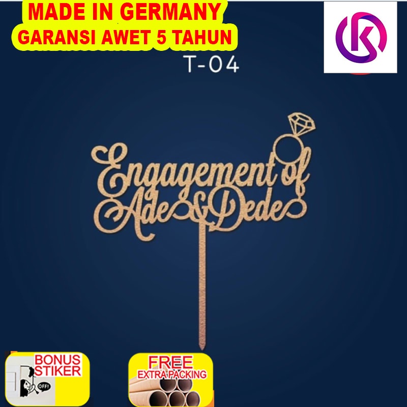 

Promo T-04 / ENGAGEMENT / BISA REQUEST TULISAN / CAKE TOPPER / HIASANKUE