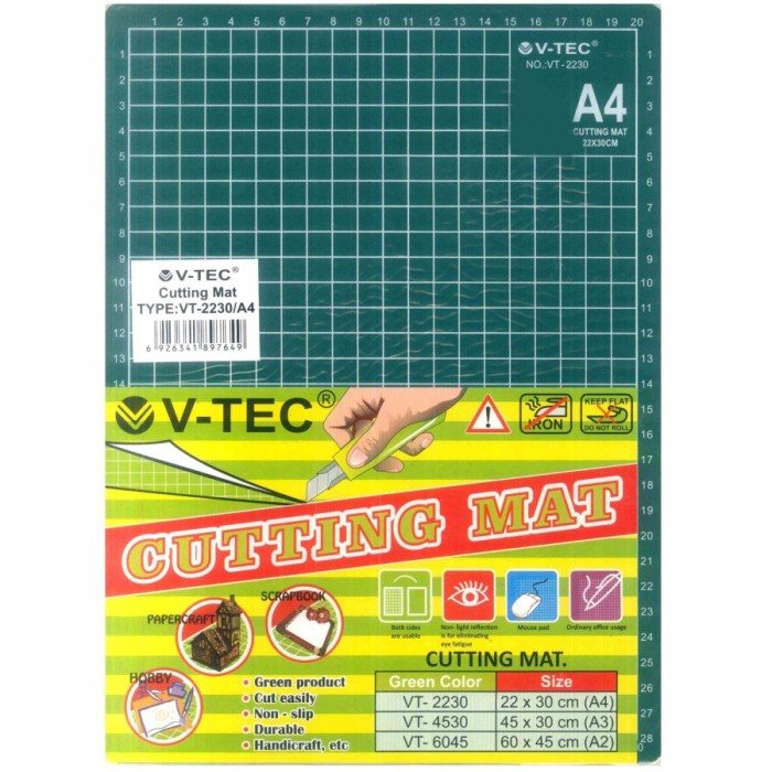 

Cutting Mat v-tec A4 VT-2230 Alas Potong Cutter