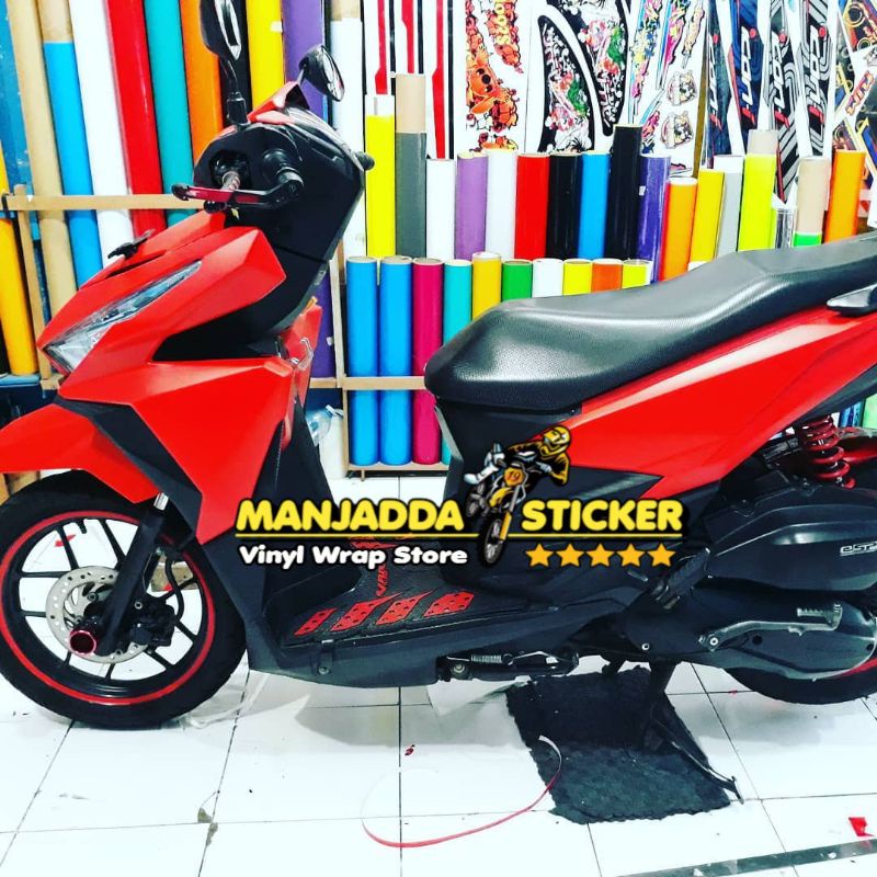 Stiker Skotlet Motor Warna Merah Doff Matte Kualitas Premium