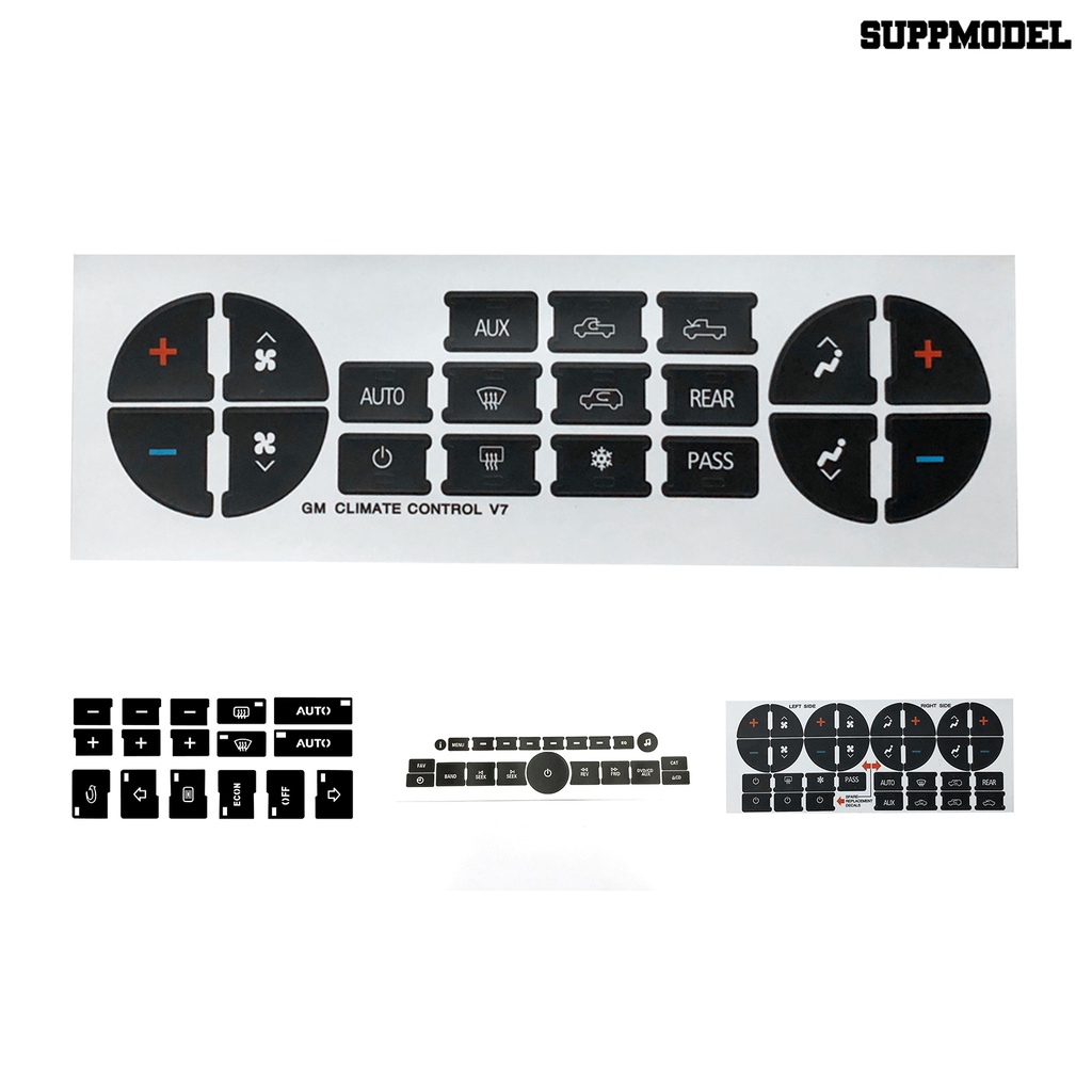 Suppmodel 1 Lembar Stiker Tombol Perbaikan Universal Bahan PVC Untuk Interior Mobil