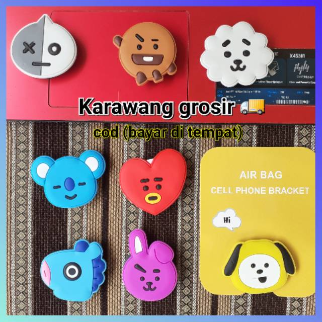 Popsoket bts Pop socket bt21 kpop army popsoket murah popsoket 3d karakter tata cooky chimmy koya