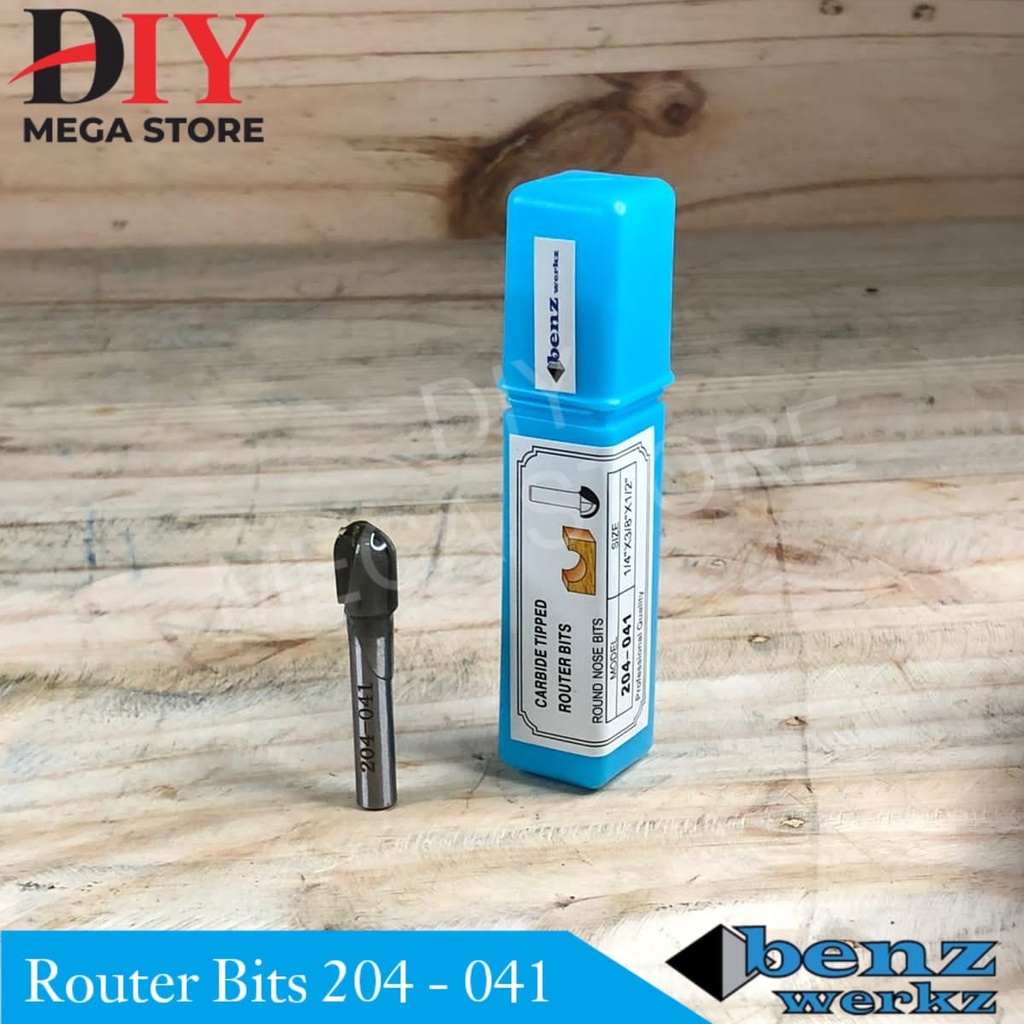 Router round nose bit / mata profil 9,5 mm x 1/4" benz werkz ( 204-041 )