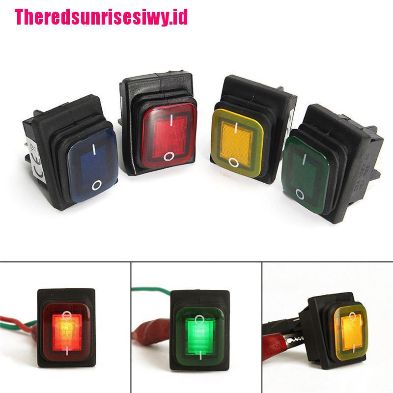 【Theredsunrisesiwy.id】Waterproof 4 Pin 12V LED Rocker Toggle Switch Momentary Car Boat Marine On-off