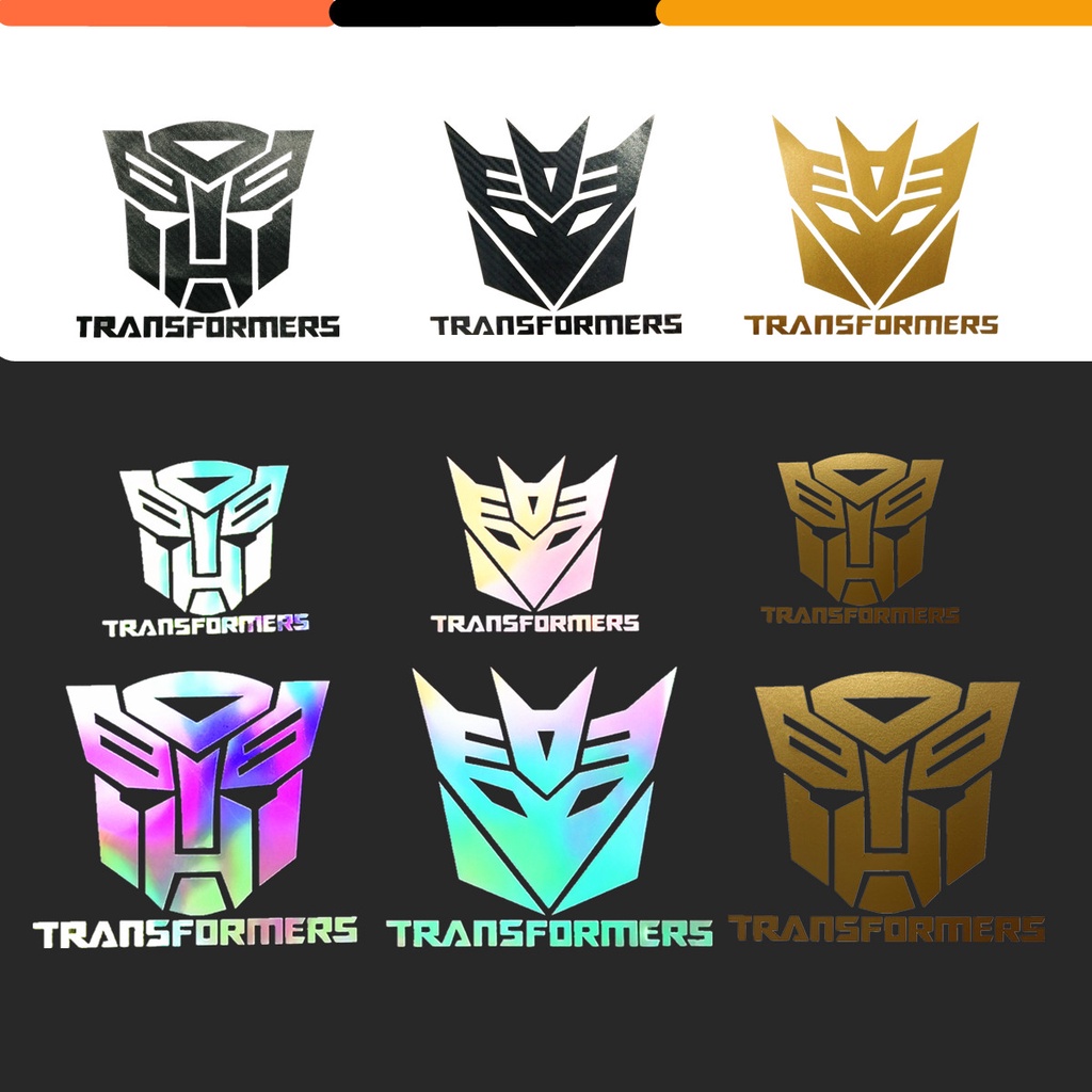 Transformers Stiker Reflektif Laser Motif Transformers Untuk Dekorasi Pintu / Tangki Bensin Mobil / Motor