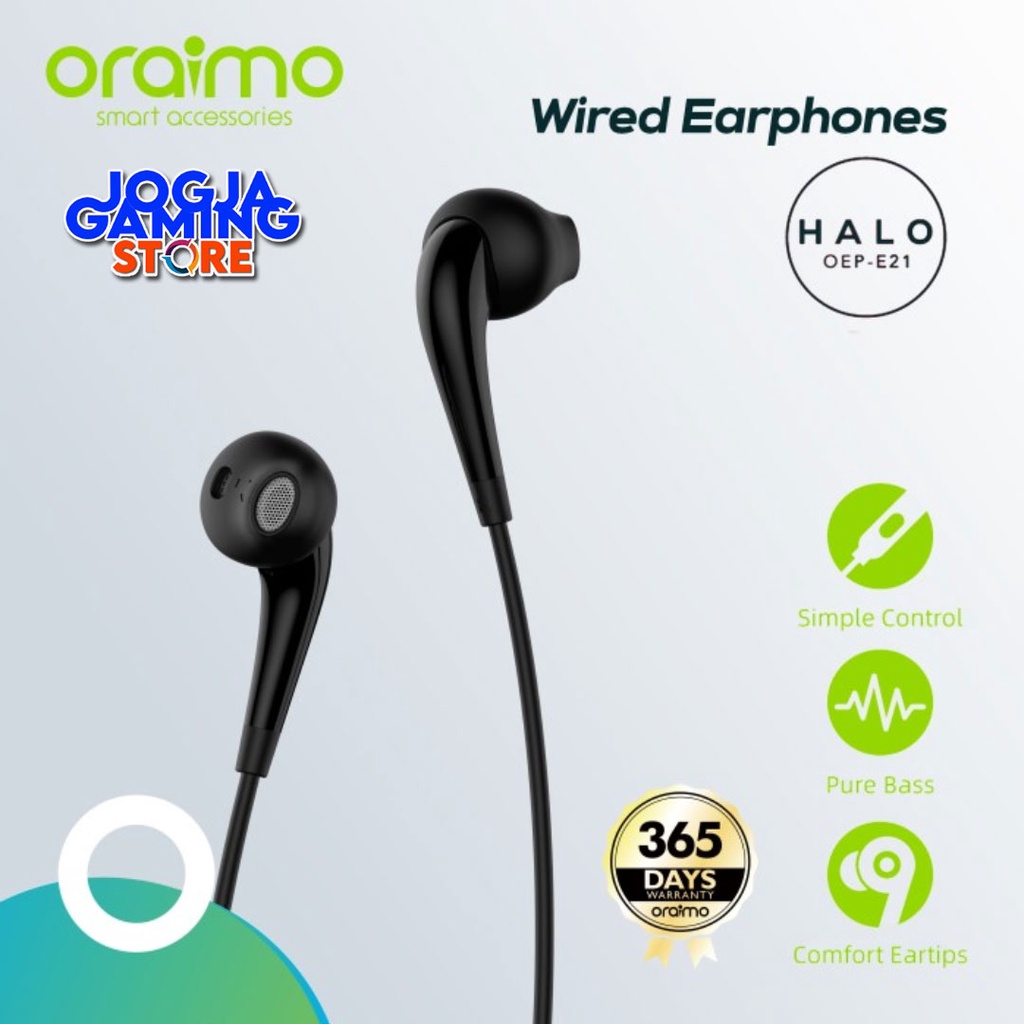 Jual Oraimo Halo Earphone OEP-E21 WIRED HEADSET STEREO SOUND | Shopee ...