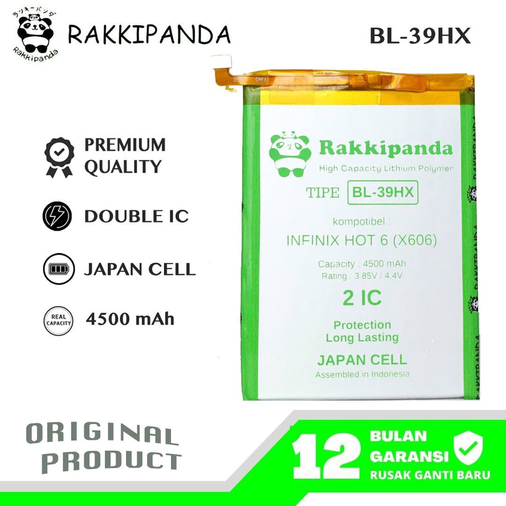 (R/K)- RakkiPanda - BL-39HX BL39HX BL 39HX Infinix Hot 6 X606 Batre Batrai Baterai