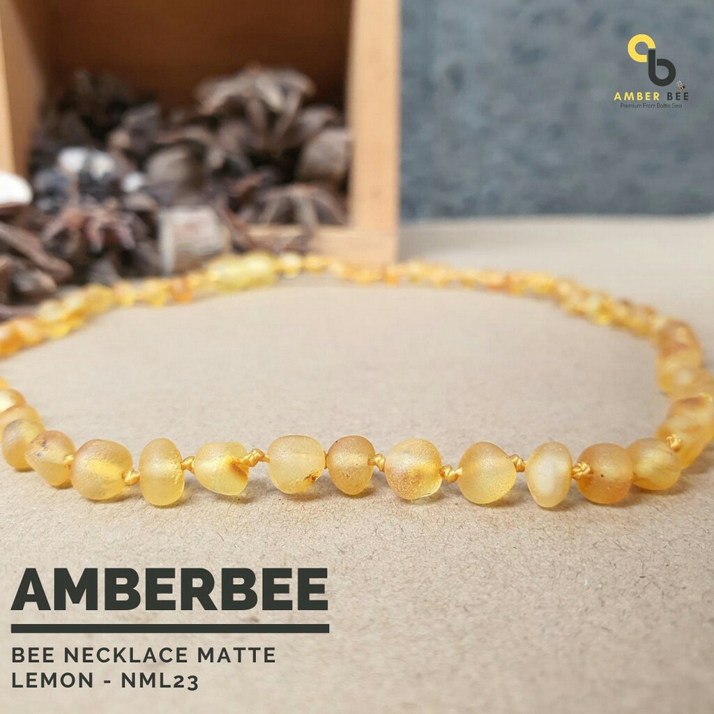 Kalung Amber Kesehatan untuk Anak 100% Premium Mate Lemon By Amber Bee NML23