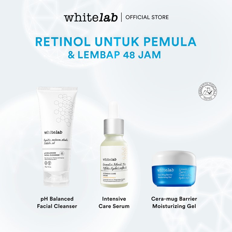 Whitelab Paket Hydrating & Anti-Aging Dengan Intensive Care Serum - Untuk Kulit Wajah Kering Perbaik