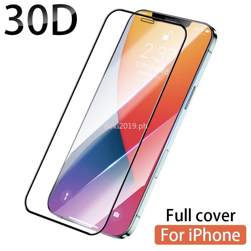 Pelindung Layar Tempered Glass 30D Untuk iPhone 11 12 13 PRO Max 7 8 Plus XR XS Max