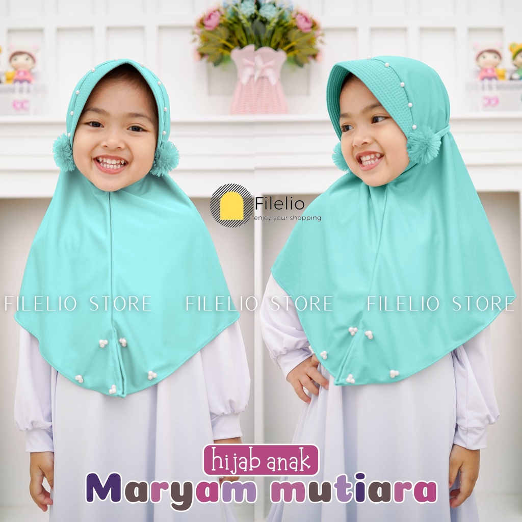 Kerudung Instan Anak TK Maryam Mutiara / Hijab Anak TK Kekinian / Hijab Anak TK Ped Mutiara Pompom / Jilbab Anak Karakter / Jilbab Anak Perempuan / Jilbab Anak Jersey / Kerudung Anak TK / Bergo Anak Jersey / Bergo Anak TK