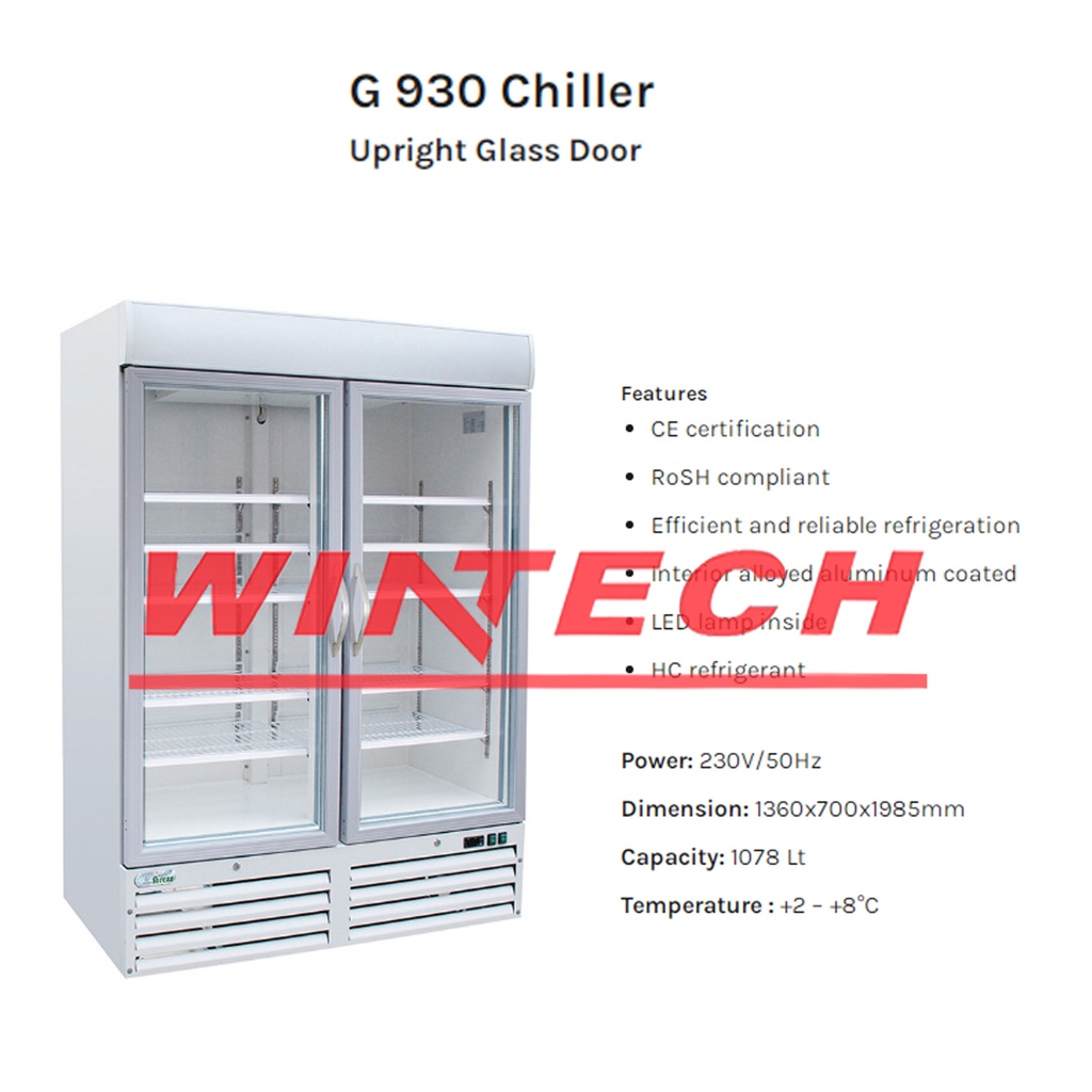 MASTERCOOL G 930 Upright Glass Door Chiller - Kulkas Kaca pendingin