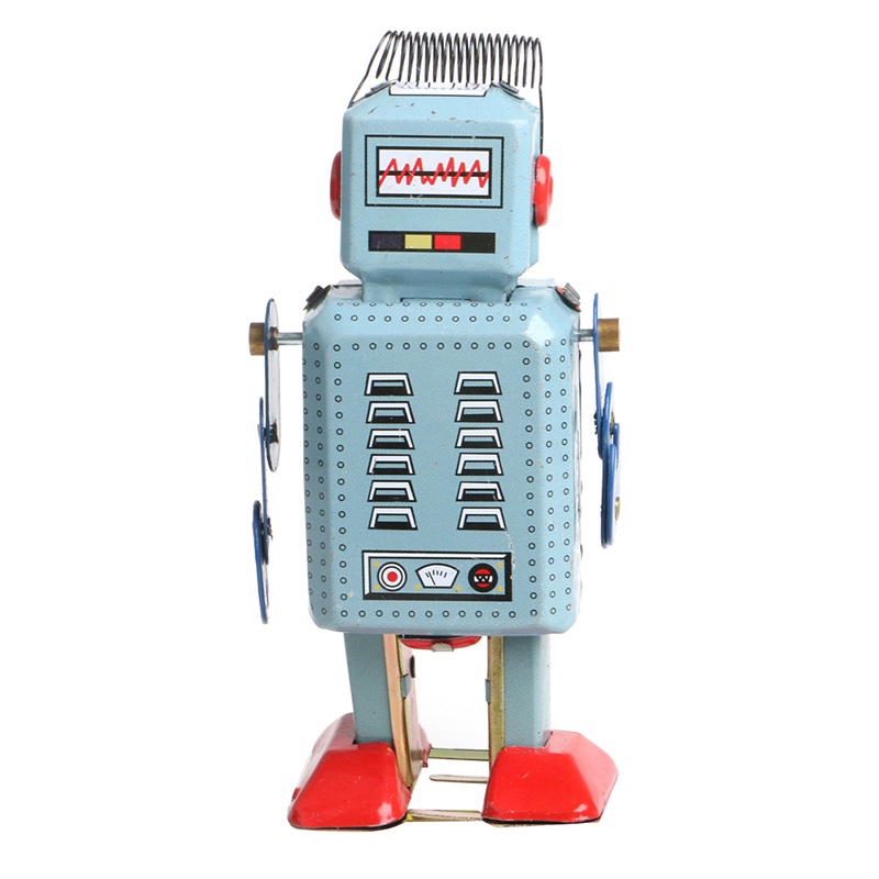 Mary Vintage Mekanik Clockwork Wind Up Walking Robot Tin Mainan Anak Hadiah Koleksi