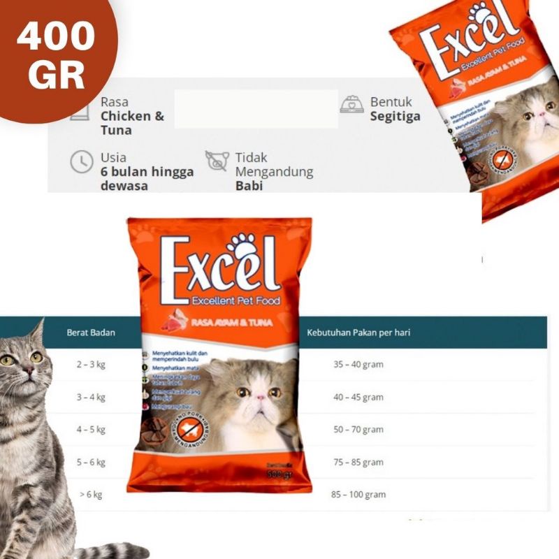 Excel Makanan Kucing Freshpack 500 gram cat food shaestore15