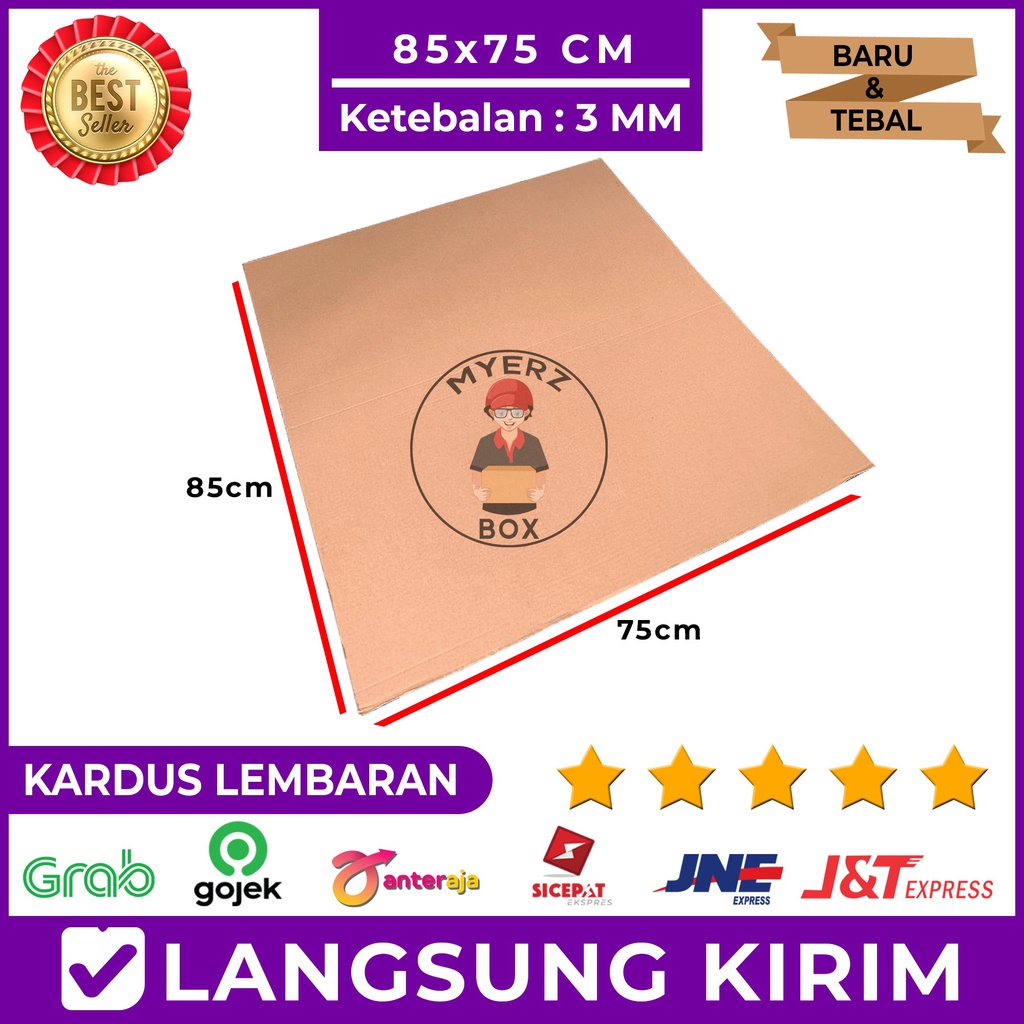

Kardus Karton Lembaran Single Wall 85x75 Cm Sheet Polos, Tebal 3 MM