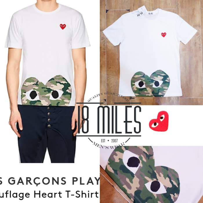 comme des garcons play camo shirt