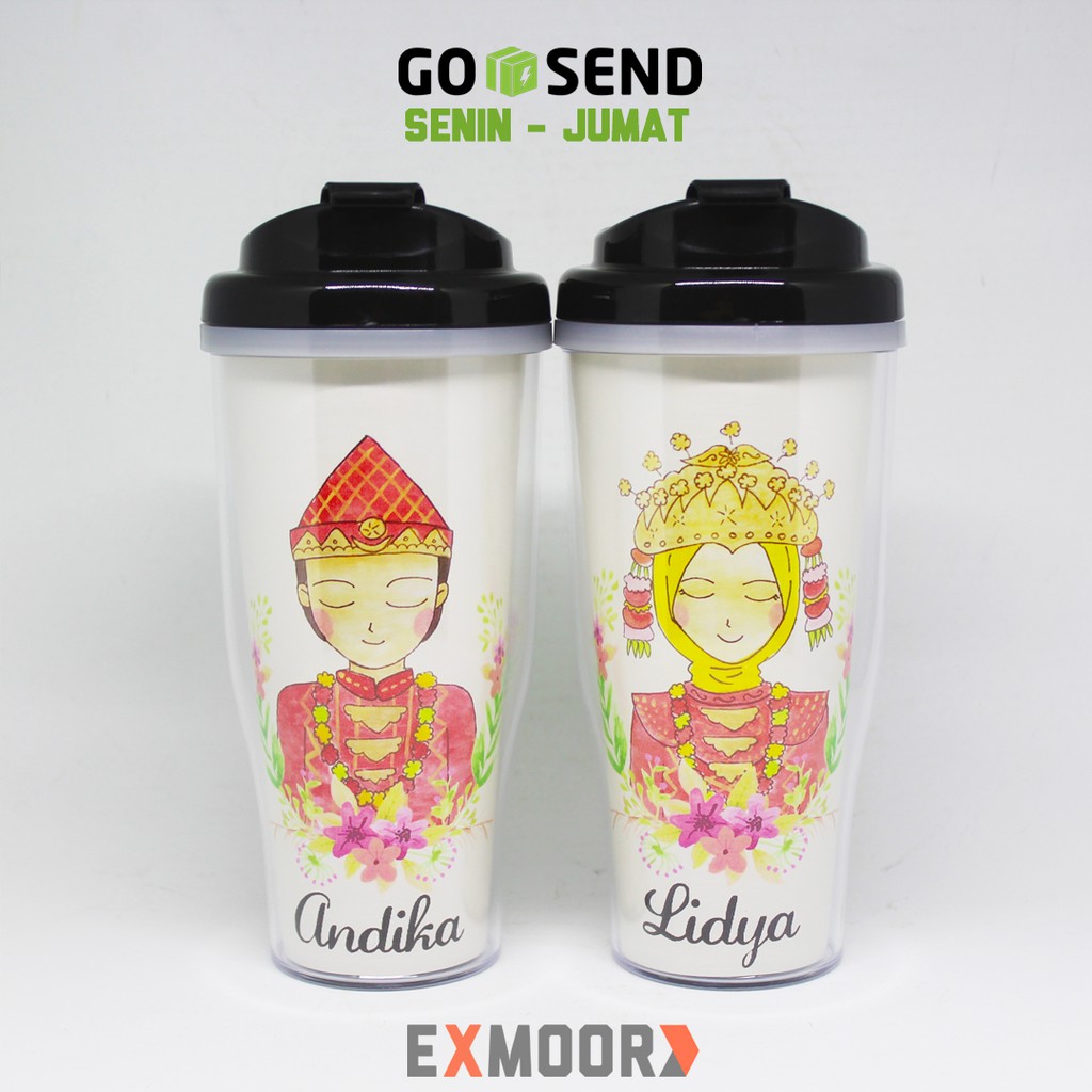 Tumbler Couple Pengantin Palembang untuk Kado Pernikahan