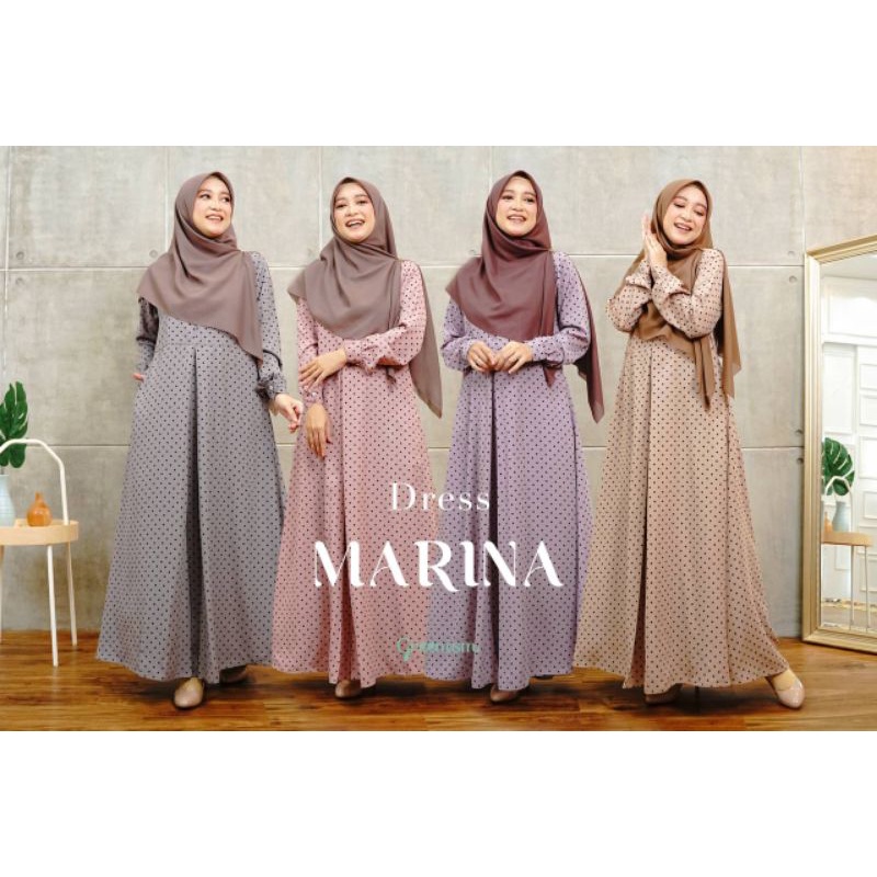 GREENISM - MARINA DRESS ORIGINAL BY GREENISM - MOTIF POLKADOT/GAMIS BUSUI/BAHAN WOLPEACH/GAMIS DAILY