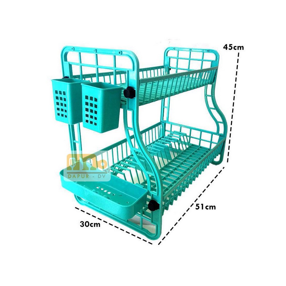 Rak Piring Gantung Susun 2 Plastik Random Warna