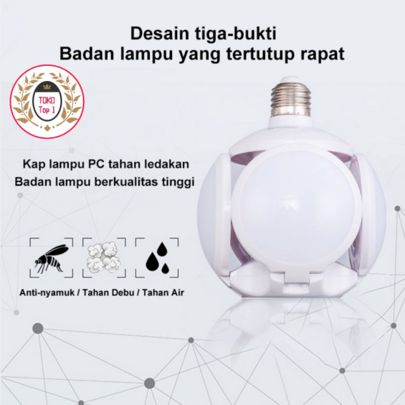 LAMPU BOHLAM LIPAT MODEL BOLA 28WATT / LAMPU FOOT BALL UFO LED 28 WATT