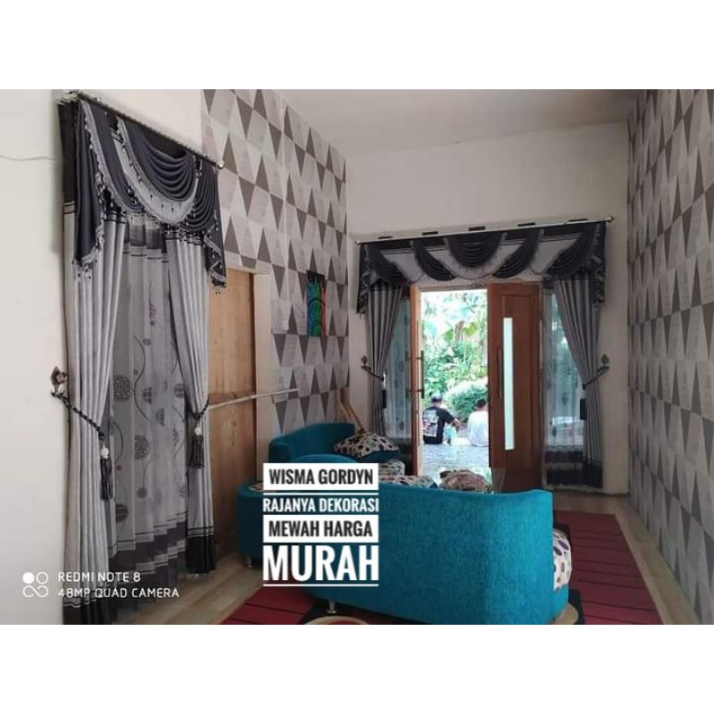 PROMO TERMURAH Gorden satu set lengkap Gorden Poni Korden SPANYOLAN  Gorden poni murah BLACKOUT