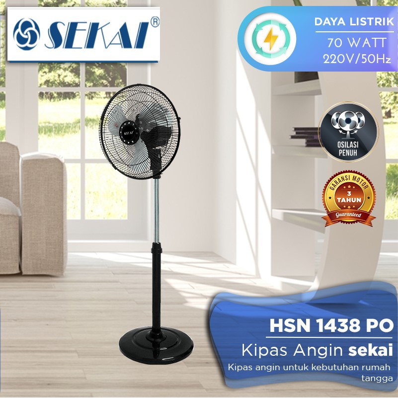 SEKAI Kipas Angin Bediri Tornado / Stand Fan Alumunium 14 Inch- HSN 1438