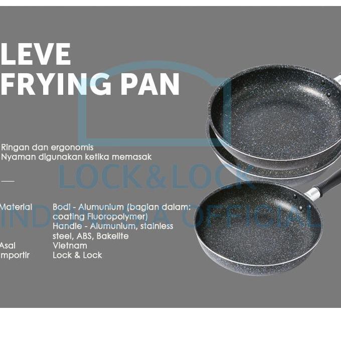 ILO Lock&Lock Exclusive Leve Marble Frying Pan Wok - Black .