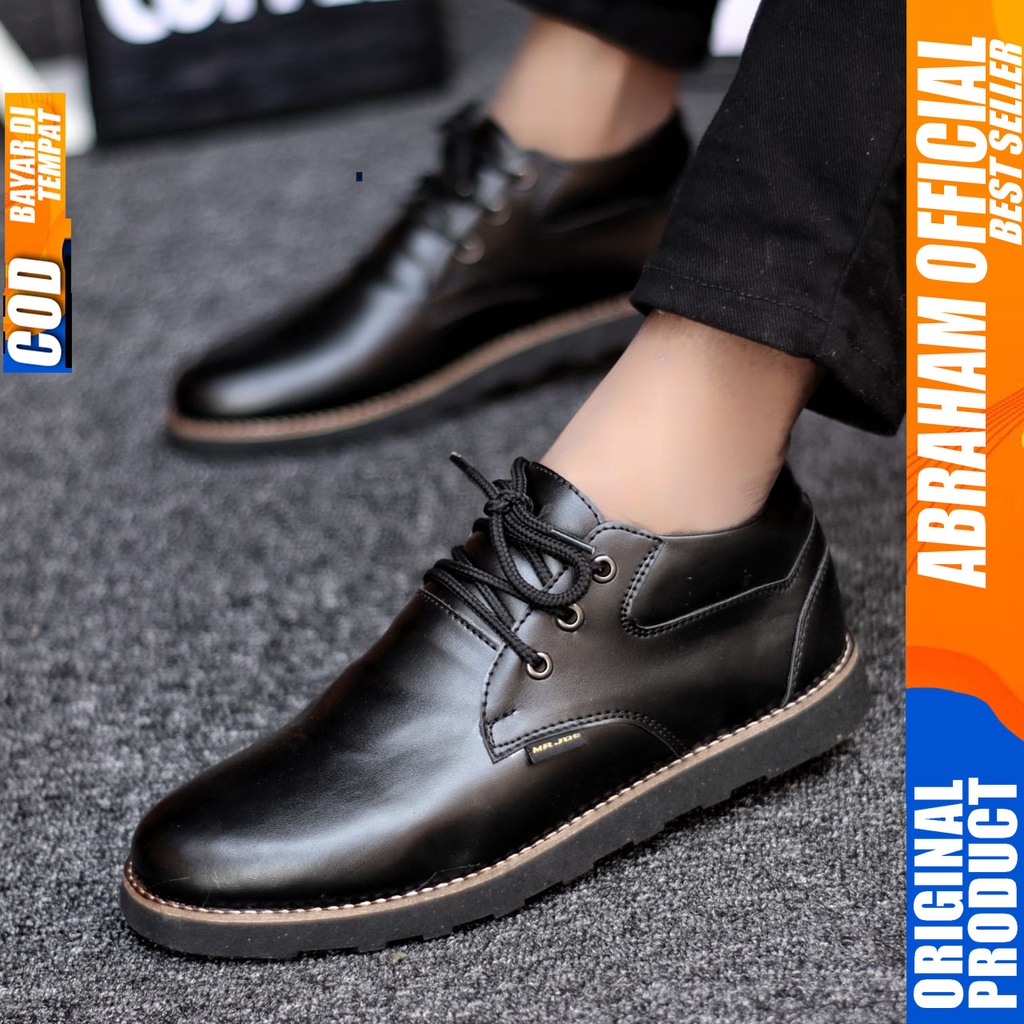 ABRHM X COLE Sepatu Kasual Pria Sepatu Pria Casual Sepatu Casual Cowok/Cowo Kulit PU Sepatu Kerja Kantor Semi Formal Anti Slip Kuliah Kondangan Gaya keren Kekinian Murah Terlaris