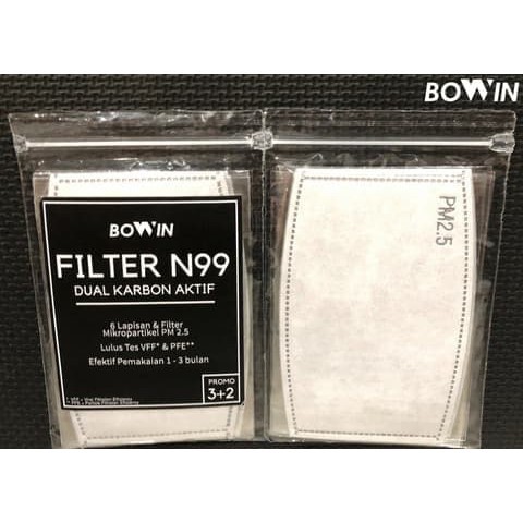 ORIGINAL Bowin Filter Saringan  N99 - Double Karbon Aktif